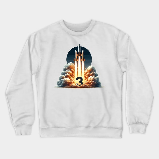 Rocket Launch Crewneck Sweatshirt by Vehicles-Art